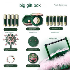 Girlcult Peach Makeup Gift Set – 20-Piece All-in-One Kit with Lipstick, Blush, Lip Gloss & Mirror