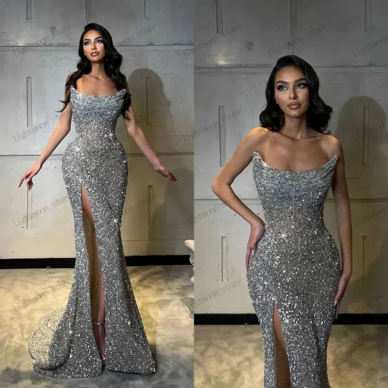 Glitter Luxury Sequin Evening Dress – Customizable Prom & Cocktail Gown
