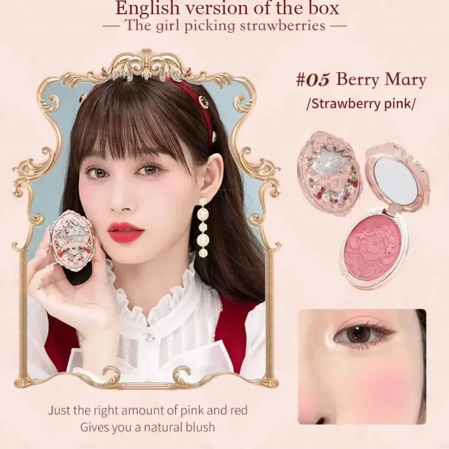 Flower Knows Strawberry Rococo Blush – Embossed Cheek Tint with Brightening & Contouring Effect