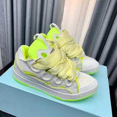 Unisex Colorful Print Sneakers | Round Toe Lace-Up Street Style Sport Shoes