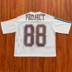 Project Capri Emergency Portrait Tee - European Graffiti Mesh Loose Fit T-Shirt