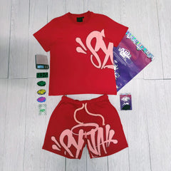 Y2K Matching Set – Oversized Tee & Low-Rise Shorts Cotton Women