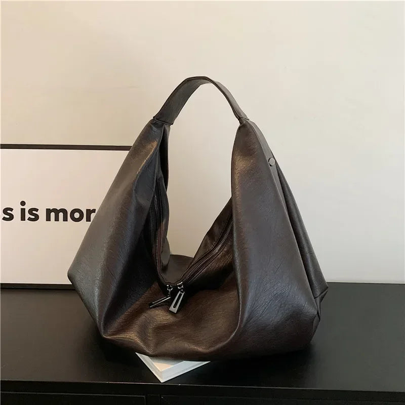 Large Black Leather Hobo Bag - Soft Crossbody Shoulder Tote for Women