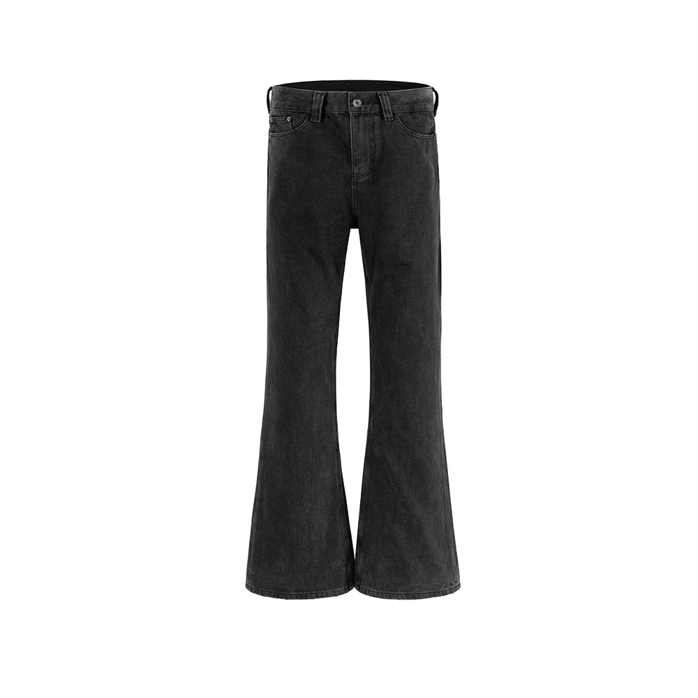 High Street Vintage Black Flare Jeans Men - Y2K Baggy Oversized Unisex Denim
