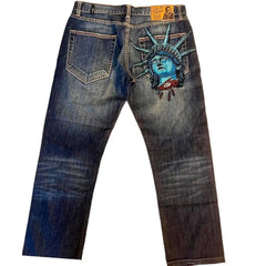Y2K Liberty-Inspired Diamond Embroidered Jeans 2026