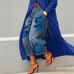Floral Wide-Leg Trousers – Rayon Spandex Cold Wash Casual