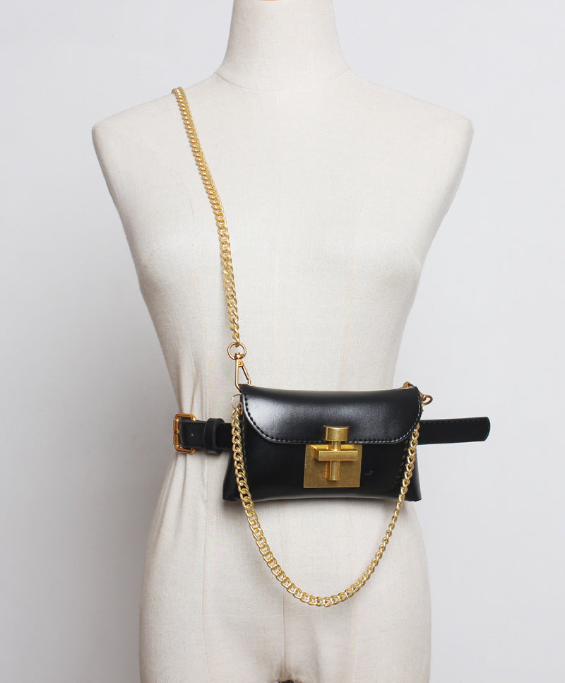 Mini Belt Bag – Chain Strap Vegan Leather Fits iPhone Pro Max