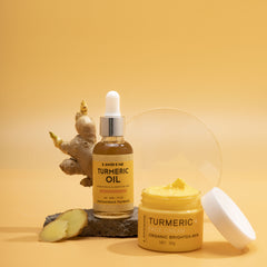 Turmeric Glow Skincare Set – 3 Piece Radiance Serum Cream Cleanser