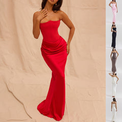 Tube Top Maxi Dress – Backless 4-Way Stretch Cocktail Evening