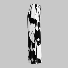Black & White Wide-Leg Pants – Rayon Spandex Cold Wash Casual