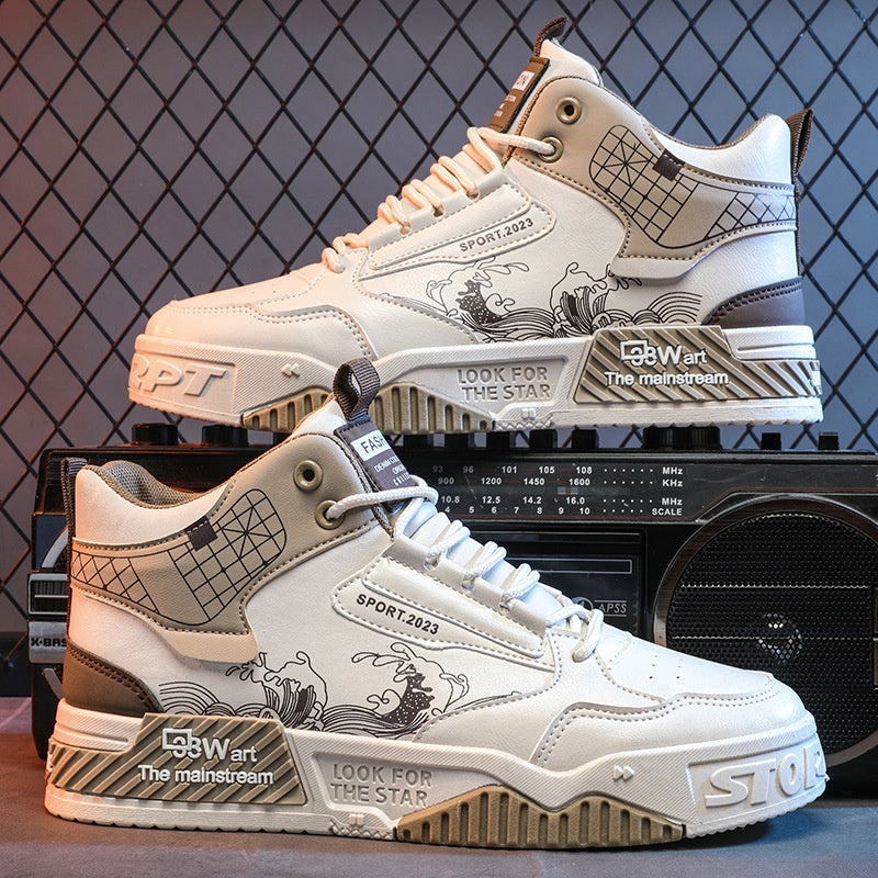 Men's High-Top Casual Shoes – 1.5" Hidden Lift Mesh Upper